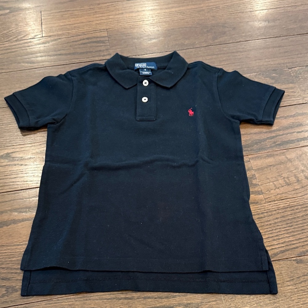 Ralph Lauren Black Polo with Red Pony Embroidery